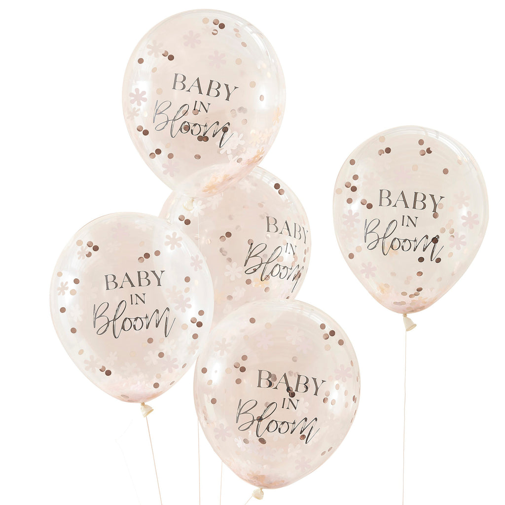 ginger-ray-baby-in-bloom-flower-confetti-latex-balloon-12in-pack-of-5-ginr-bl-109