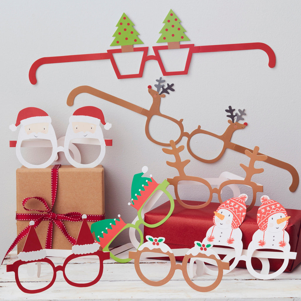 ginger-ray-christmas-novelty-fun-paper-glasses-pack-of-8-ginr-st-243