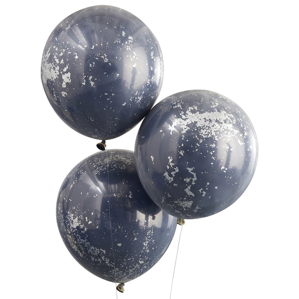 ginger-ray-double-layered-navy-_-silver-confetti-latex-balloon-18in-pack-of-3-ginr-mix-512