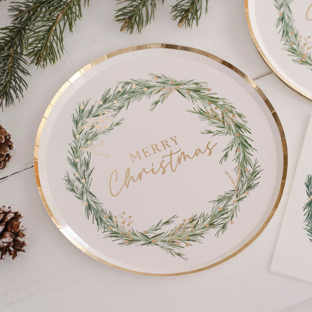 ginger-ray-merry-christmas-paper-plates-pack-of-8-ginr-rus-154-