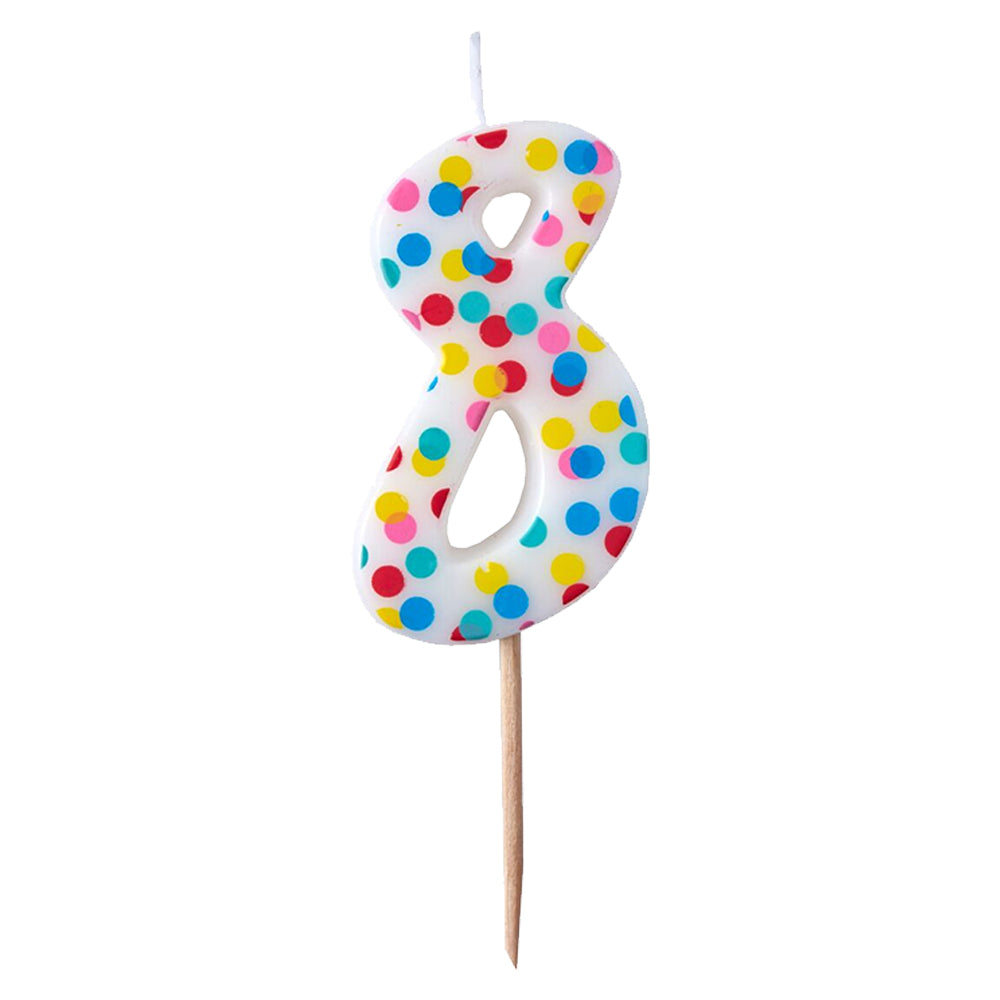 Polka Dot Candle Number "8" - Pick and Mix