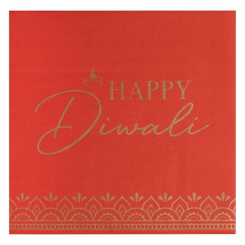 ginger-ray-red-happy-diwali-paper-napkins-pack-of-16-ginr-dw-108