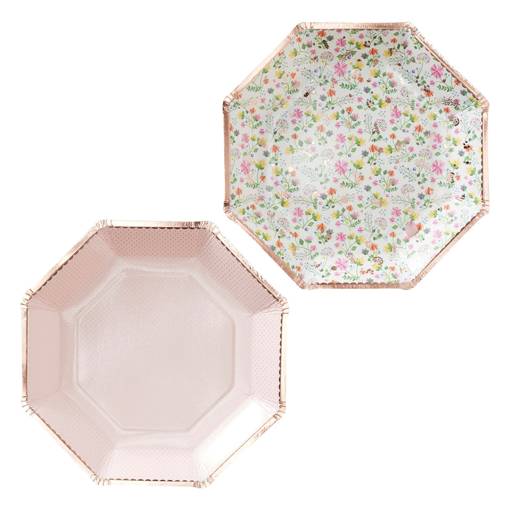 ginger-ray-rose-gold-foiled-floral-paper-plates-pack-of-8-ginr-df-801