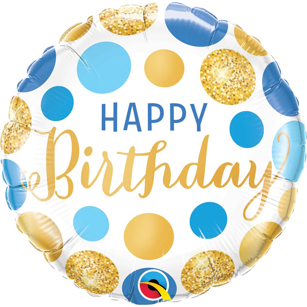 qualatex-birthday-blue-&-gold-dots-foil-balloon-18in-qual-18871-